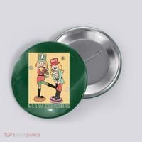 Funny Merry Christmas Nut Cracker Getting Nut Cracked Button thumb 0