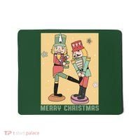 Funny Merry Christmas Nut Cracker Getting Nut Cracked Mousepad thumb 0