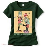 Funny Merry Christmas Nut Cracker Getting Nut Cracked Women's T-Shirt thumb 0