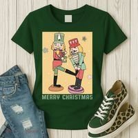 Funny Merry Christmas Nut Cracker Getting Nut Cracked Women's T-Shirt thumb 3