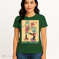 Funny Merry Christmas Nut Cracker Getting Nut Cracked Women's T-Shirt thumb 4
