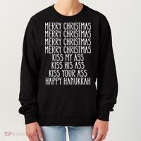 Funny Merry Christmas Kiss My Ass Women's Sweatshirt thumb 0