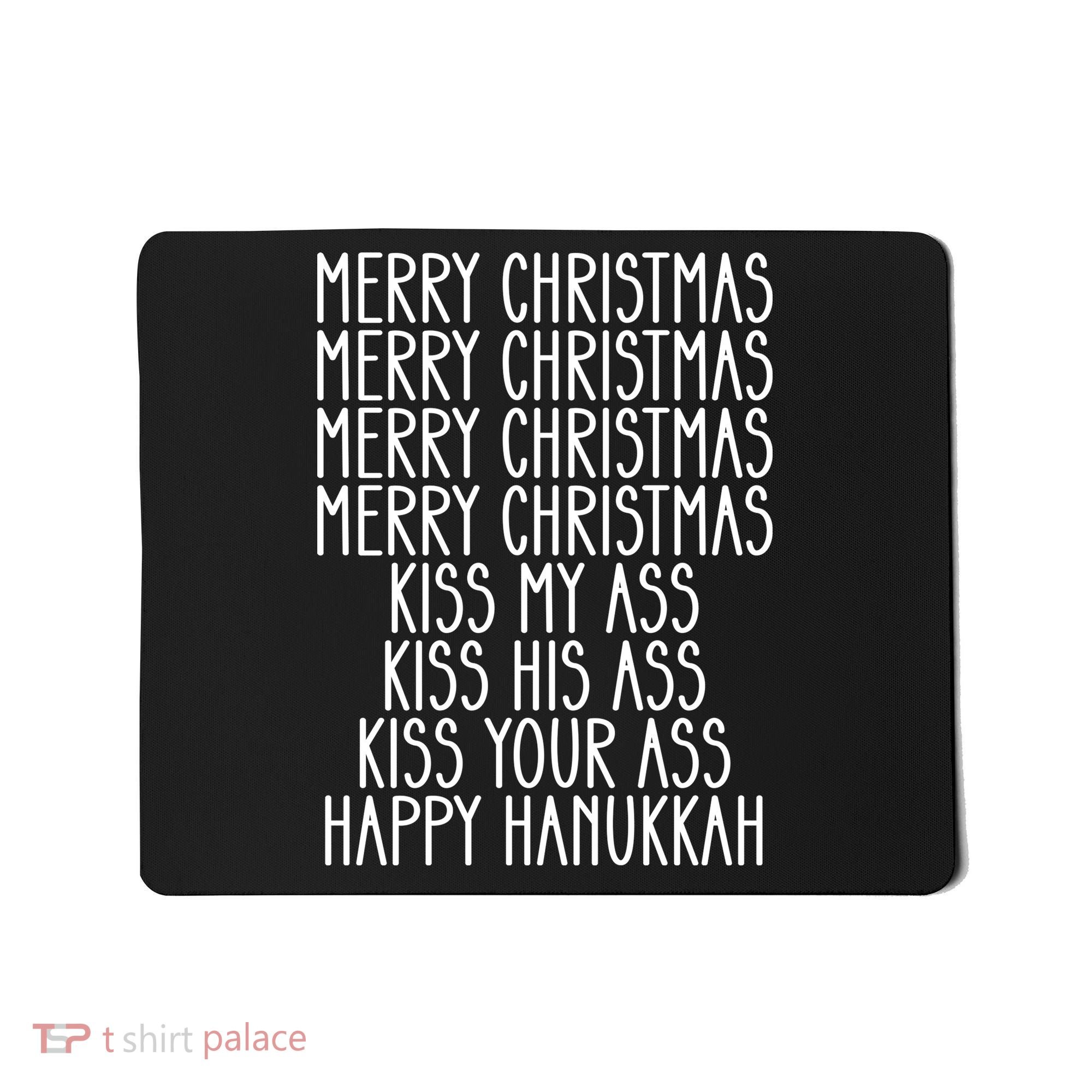 Funny Merry Christmas Kiss My Ass Mousepad