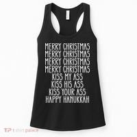 Funny Merry Christmas Kiss My Ass Women's Tank Top thumb 0