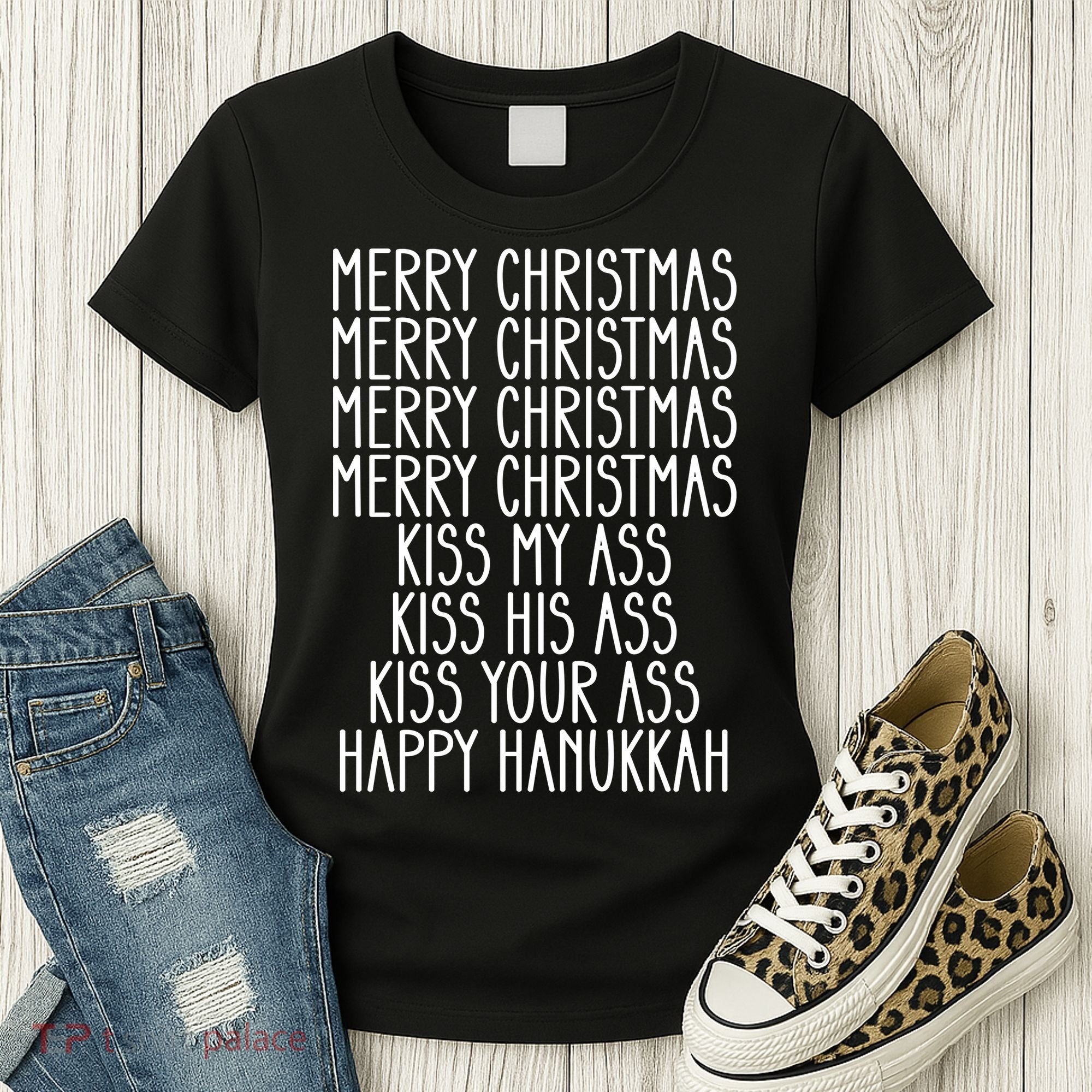 Funny Merry Christmas Kiss My Ass Women's T-Shirt