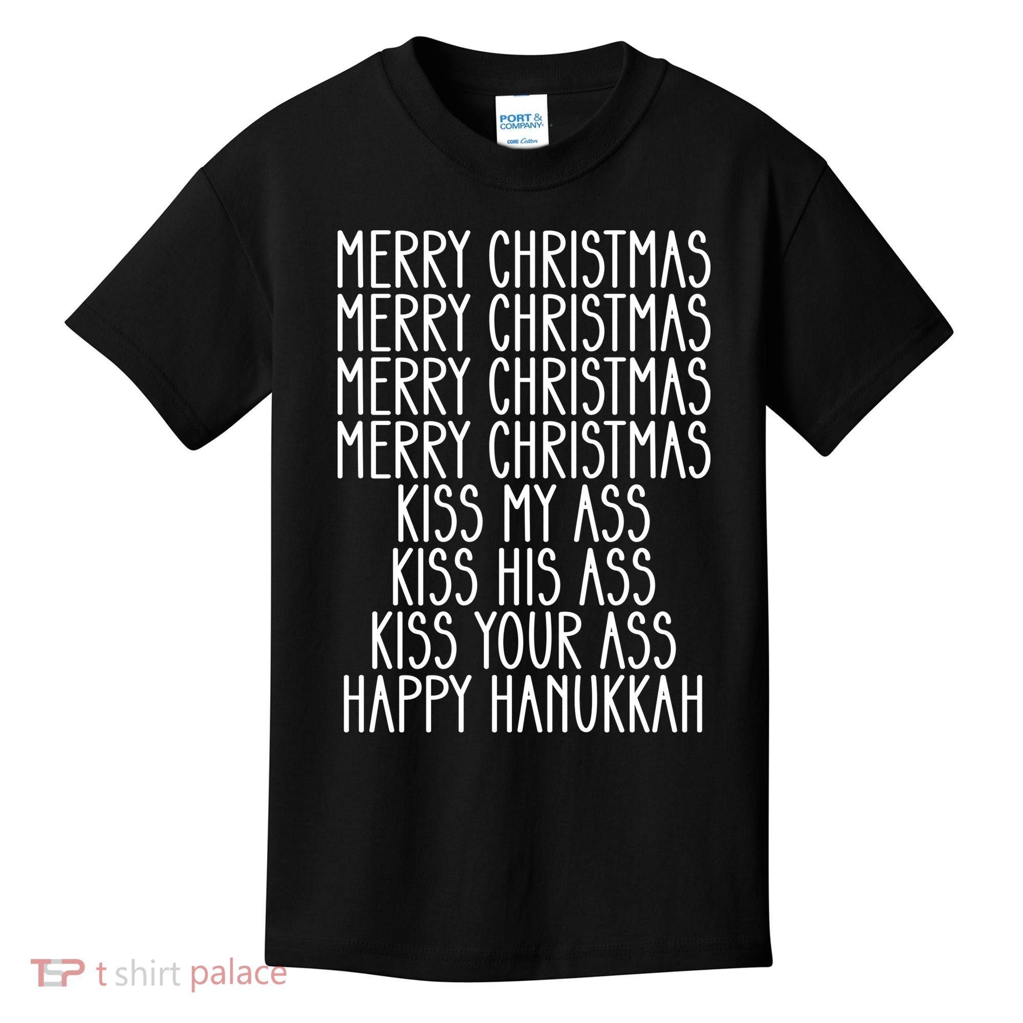 Funny Merry Christmas Kiss My Ass Kids T-Shirt