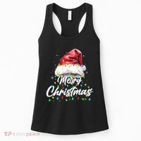 Festive Merry Christmas Santa Hat Christmas Lights Women's Tank Top thumb 0