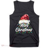 Festive Merry Christmas Santa Hat Christmas Lights Tank Top thumb 0