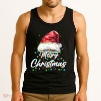 Festive Merry Christmas Santa Hat Christmas Lights Tank Top thumb 3