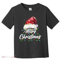 Festive Merry Christmas Santa Hat Christmas Lights Toddler T-Shirt thumb 0
