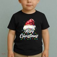 Festive Merry Christmas Santa Hat Christmas Lights Toddler T-Shirt thumb 2