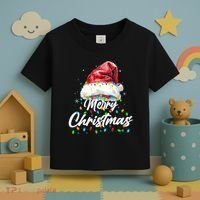 Festive Merry Christmas Santa Hat Christmas Lights Toddler T-Shirt thumb 3