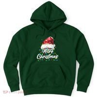 Festive Merry Christmas Santa Hat Christmas Lights Hoodie thumb 0