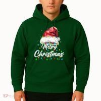 Festive Merry Christmas Santa Hat Christmas Lights Hoodie thumb 2