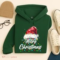 Festive Merry Christmas Santa Hat Christmas Lights Hoodie thumb 4