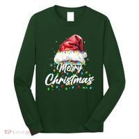 Festive Merry Christmas Santa Hat Christmas Lights Long Sleeve Shirt thumb 0