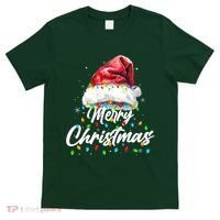 Festive Merry Christmas Santa Hat Christmas Lights T-Shirt thumb 0
