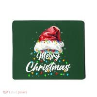 Festive Merry Christmas Santa Hat Christmas Lights Mousepad thumb 0