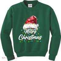Festive Merry Christmas Santa Hat Christmas Lights Kids Sweatshirt thumb 0