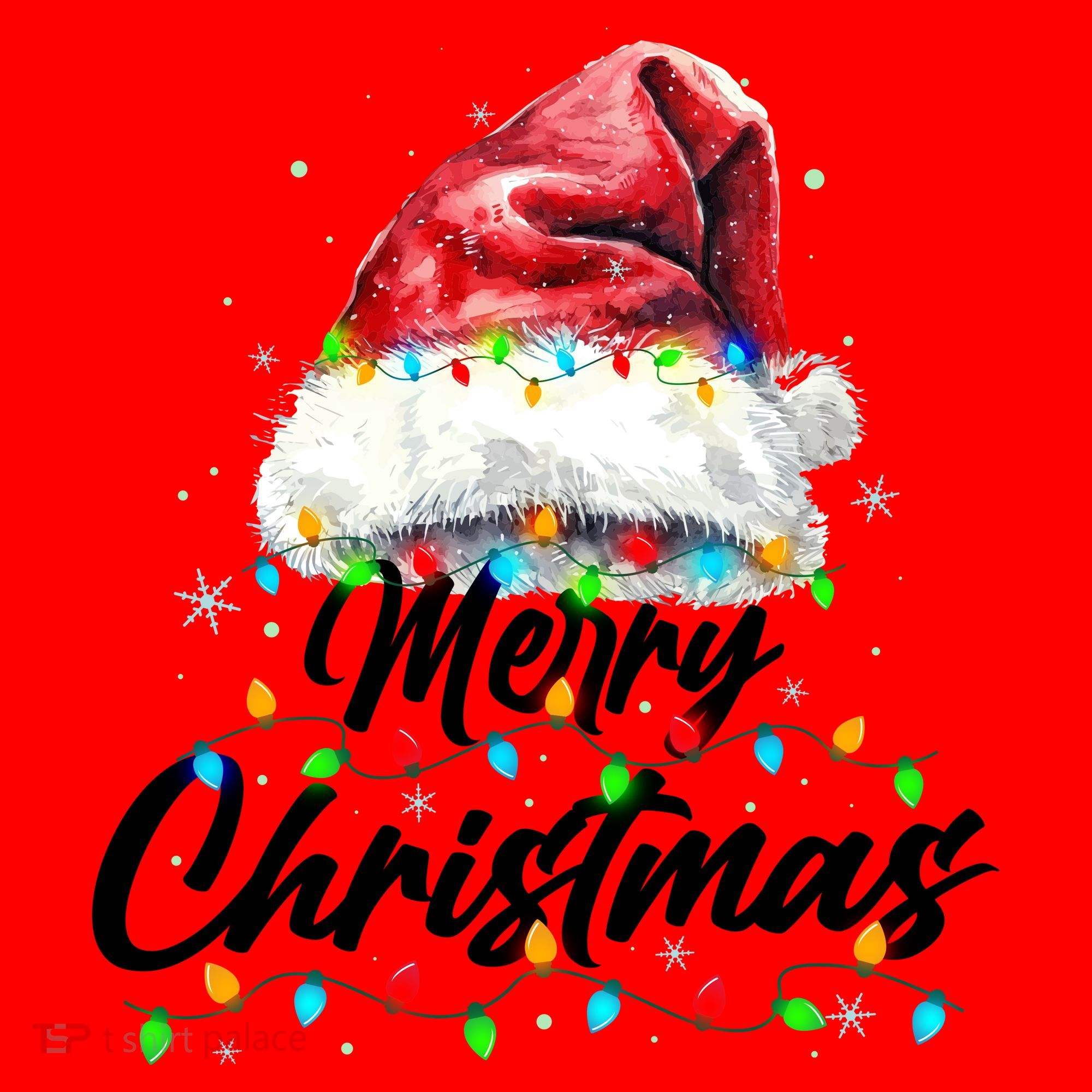 Festive Merry Christmas Santa Hat Christmas Lights Santa Hat