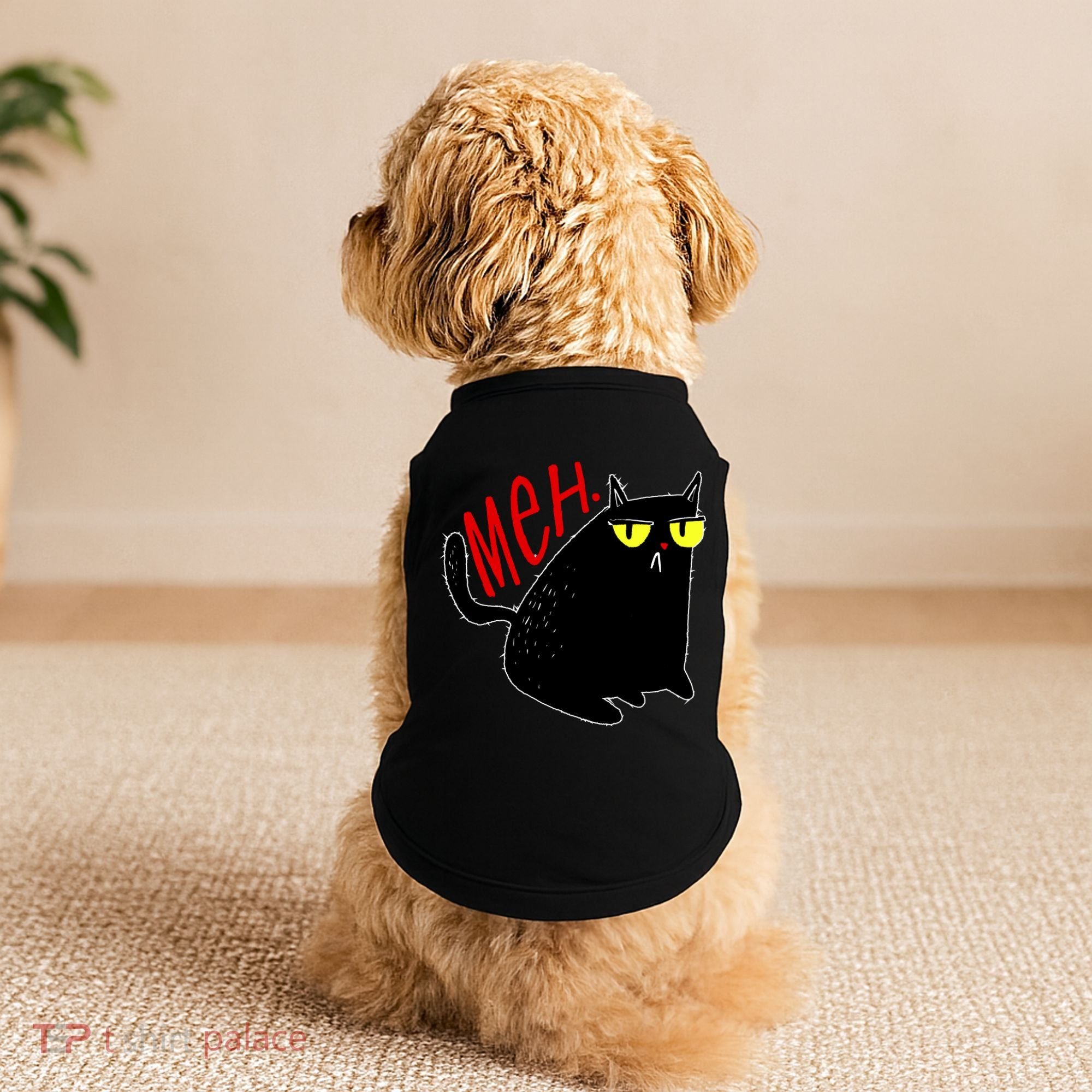 Funny Meh. Cat Meme For Cat Lovers Doggie Tank