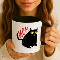 Funny Meh. Cat Meme For Cat Lovers Coffee Mug thumb 3