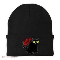 Funny Meh. Cat Meme For Cat Lovers Beanie thumb 0