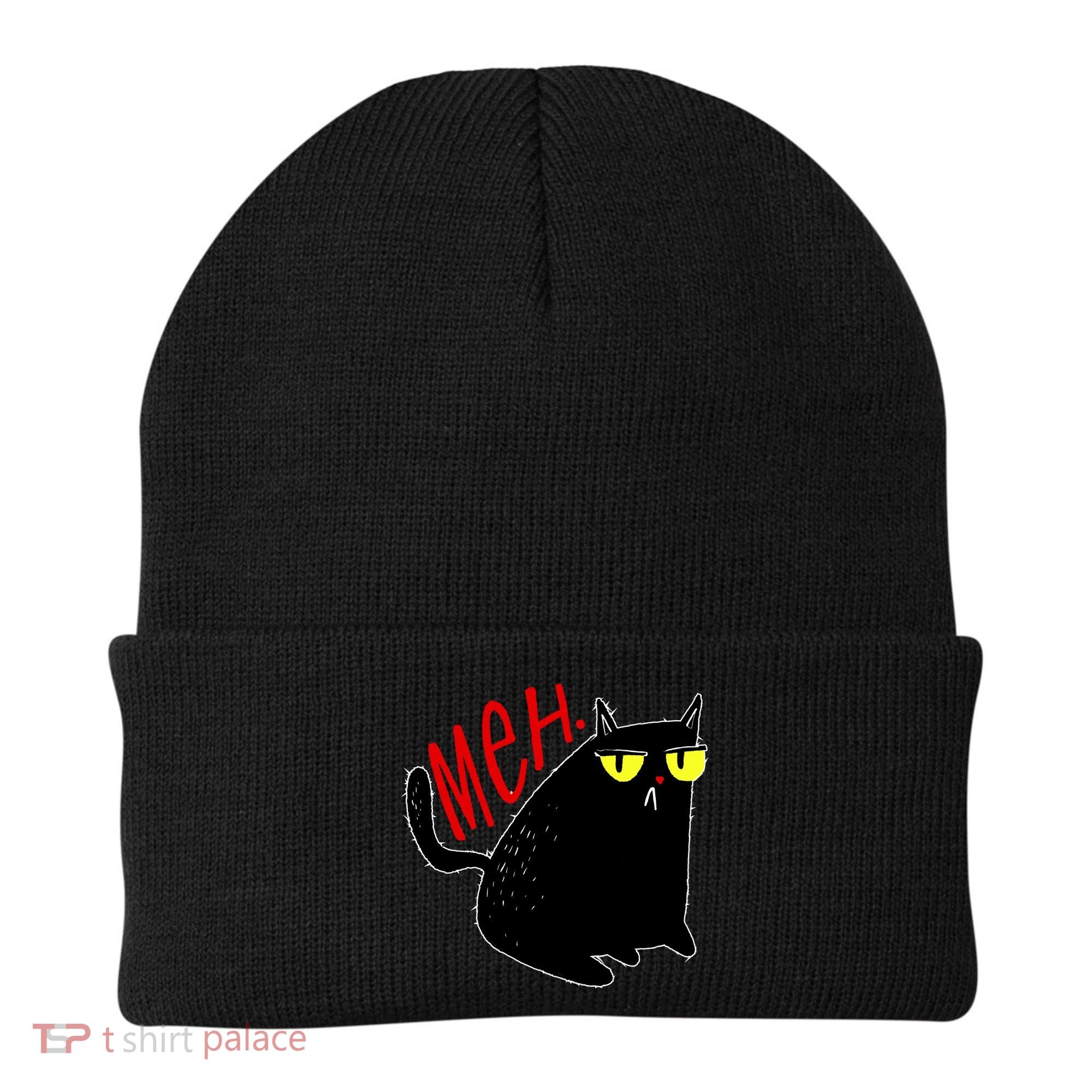 Funny Meh. Cat Meme For Cat Lovers Beanie