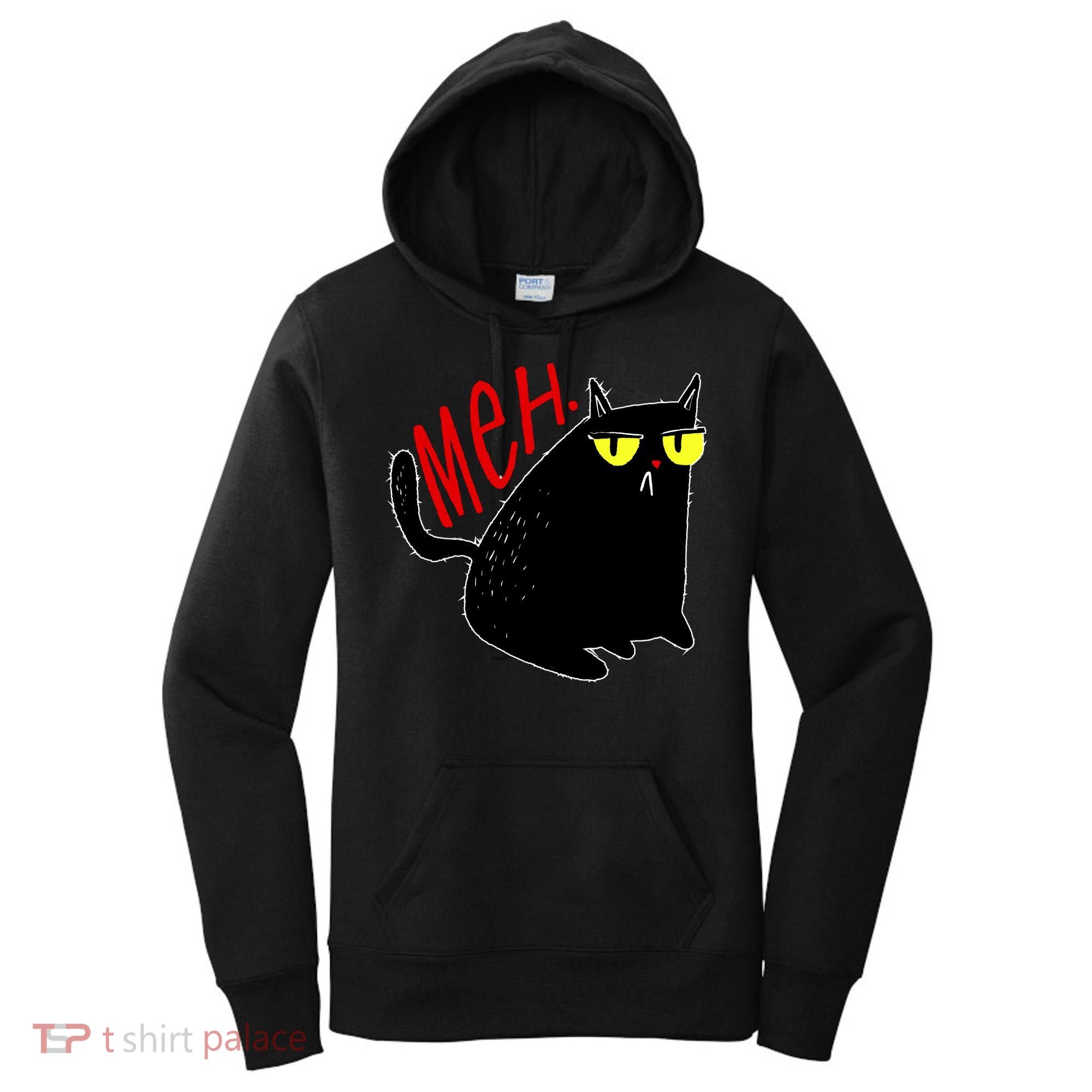 Funny Meh. Cat Meme For Cat Lovers Women's Hoodie