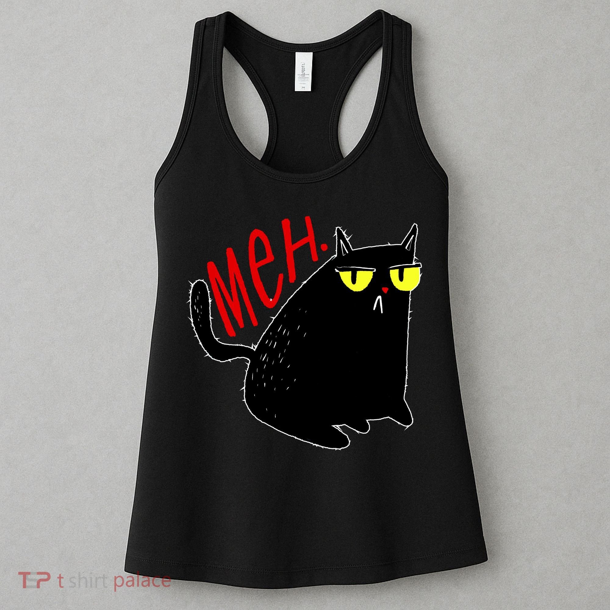 Funny Meh. Cat Meme For Cat Lovers Women's Tank Top