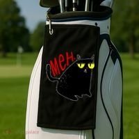 Funny Meh. Cat Meme For Cat Lovers Golf Towel thumb 2