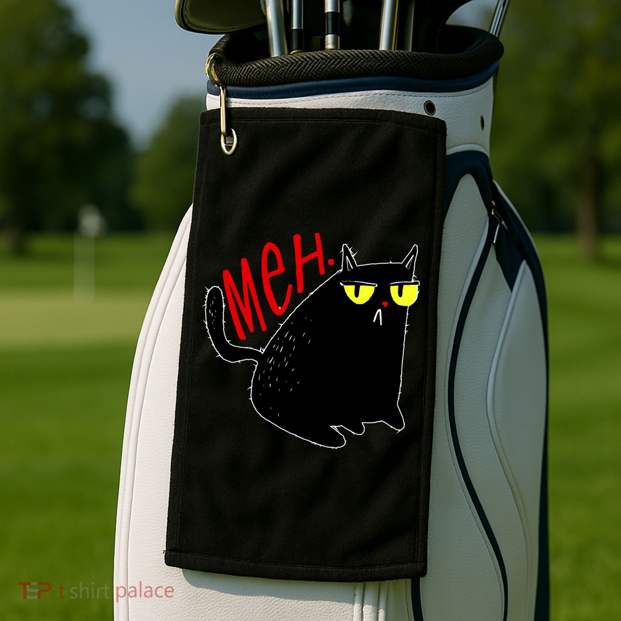 Funny Meh. Cat Meme For Cat Lovers Golf Towel