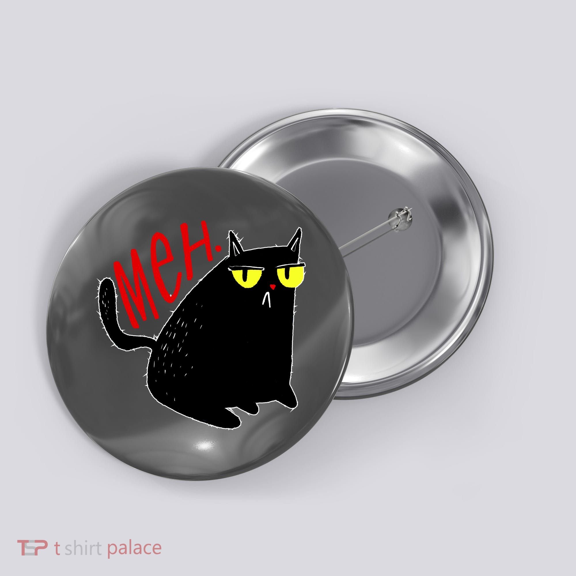 Funny Meh. Cat Meme For Cat Lovers Button