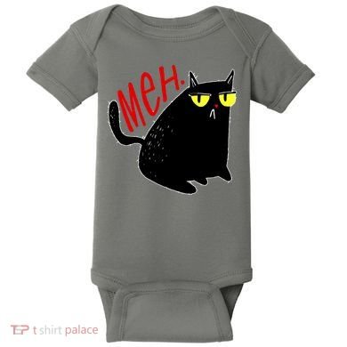 Funny Meh. Cat Meme For Cat Lovers Baby Bodysuit