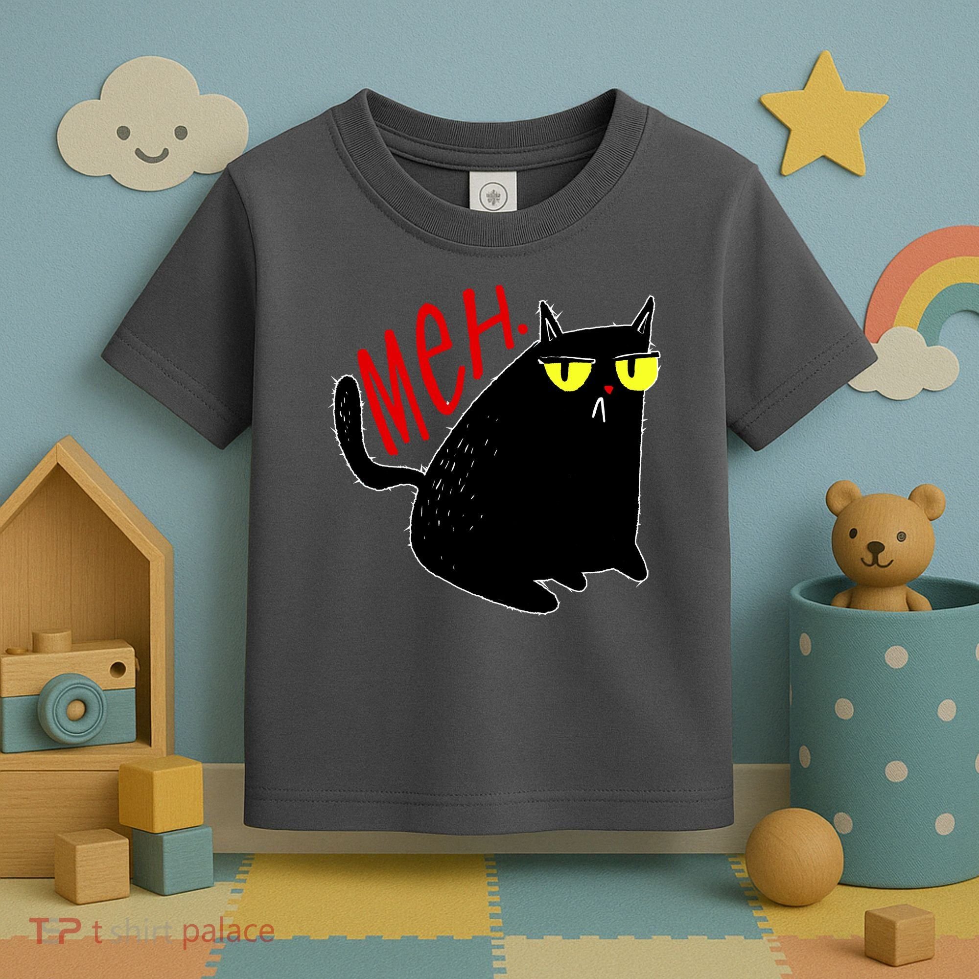 Funny Meh. Cat Meme For Cat Lovers Toddler T-Shirt