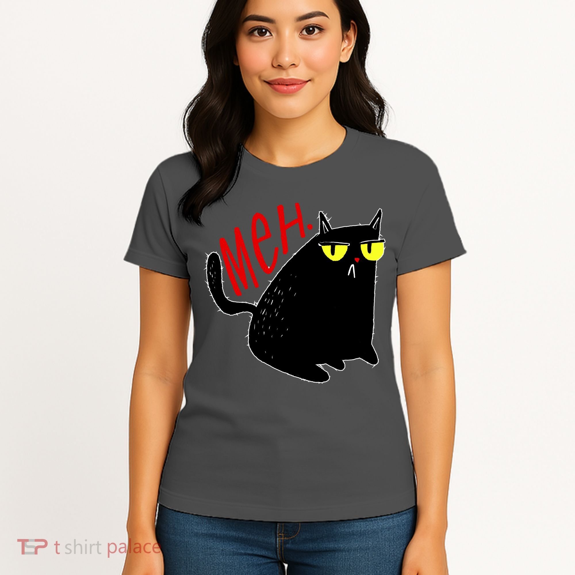 Funny Meh. Cat Meme For Cat Lovers Women's T-Shirt