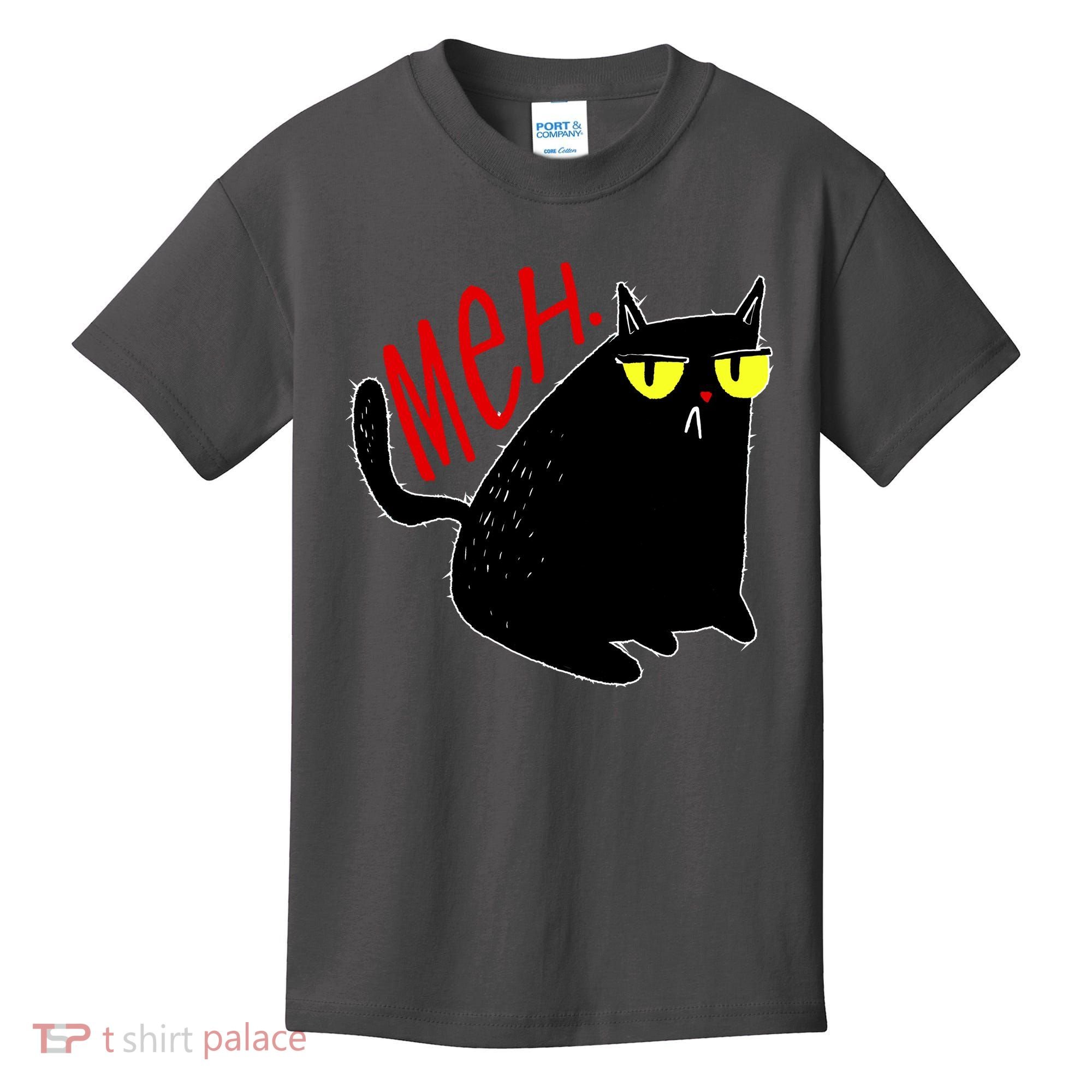 Funny Meh. Cat Meme For Cat Lovers Kids T-Shirt