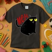 Funny Meh. Cat Meme For Cat Lovers Kids T-Shirt thumb 3