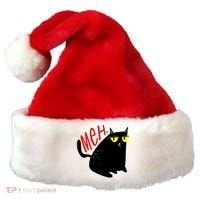 Funny Meh. Cat Meme For Cat Lovers Santa Hat thumb 0