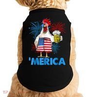 Funny Merica Chicken Beer Drinking 4th Of July Patriotic. Doggie Tank thumb 0
