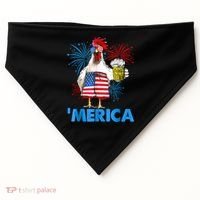 Funny Merica Chicken Beer Drinking 4th Of July Patriotic. USA-Made Doggie Bandana thumb 0