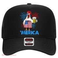 Funny Merica Chicken Beer Drinking 4th Of July Patriotic. Hat thumb 0