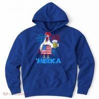 Funny Merica Chicken Beer Drinking 4th Of July Patriotic. Hoodie thumb 0