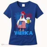 Funny Merica Chicken Beer Drinking 4th Of July Patriotic. Women's T-Shirt thumb 0