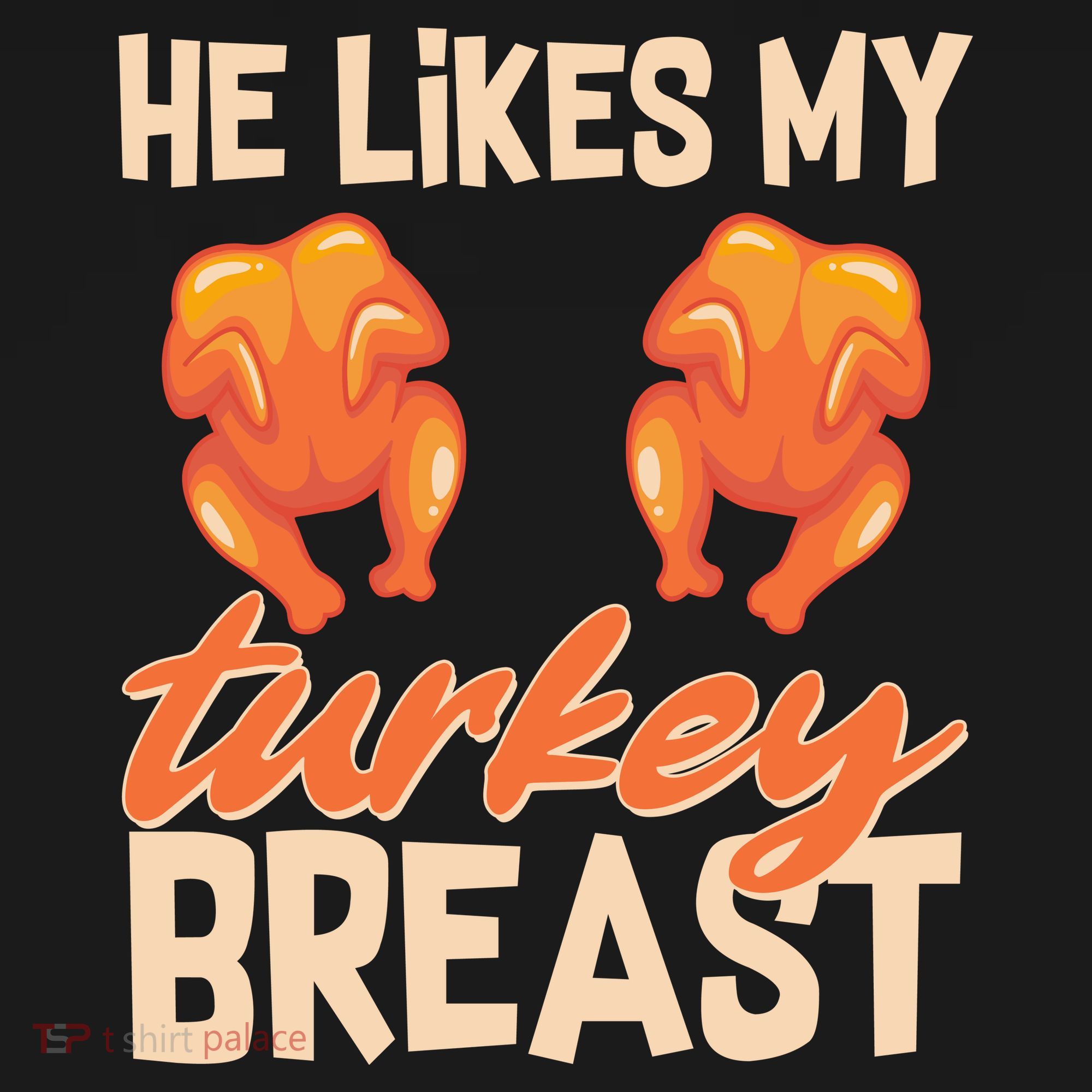 Funny Matching Couples Thanksgiving He Likes My Turkey Breast Ornament