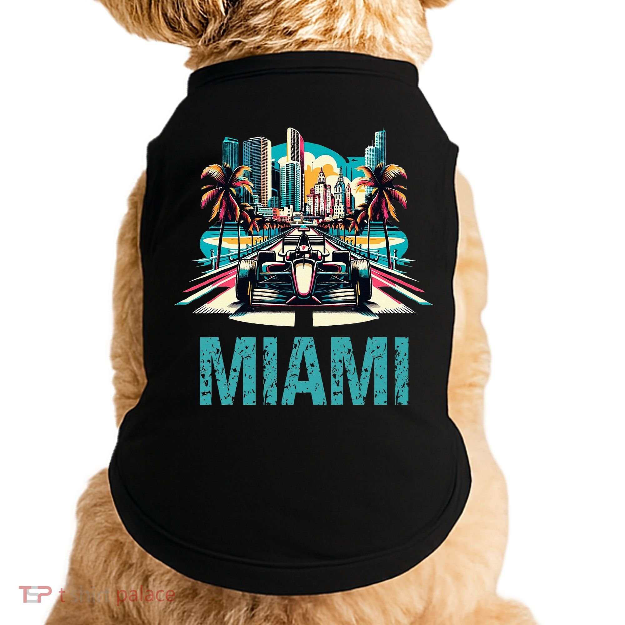 Formula Miami City Racing Circuit Car Map Grand Prix Race Doggie Tank