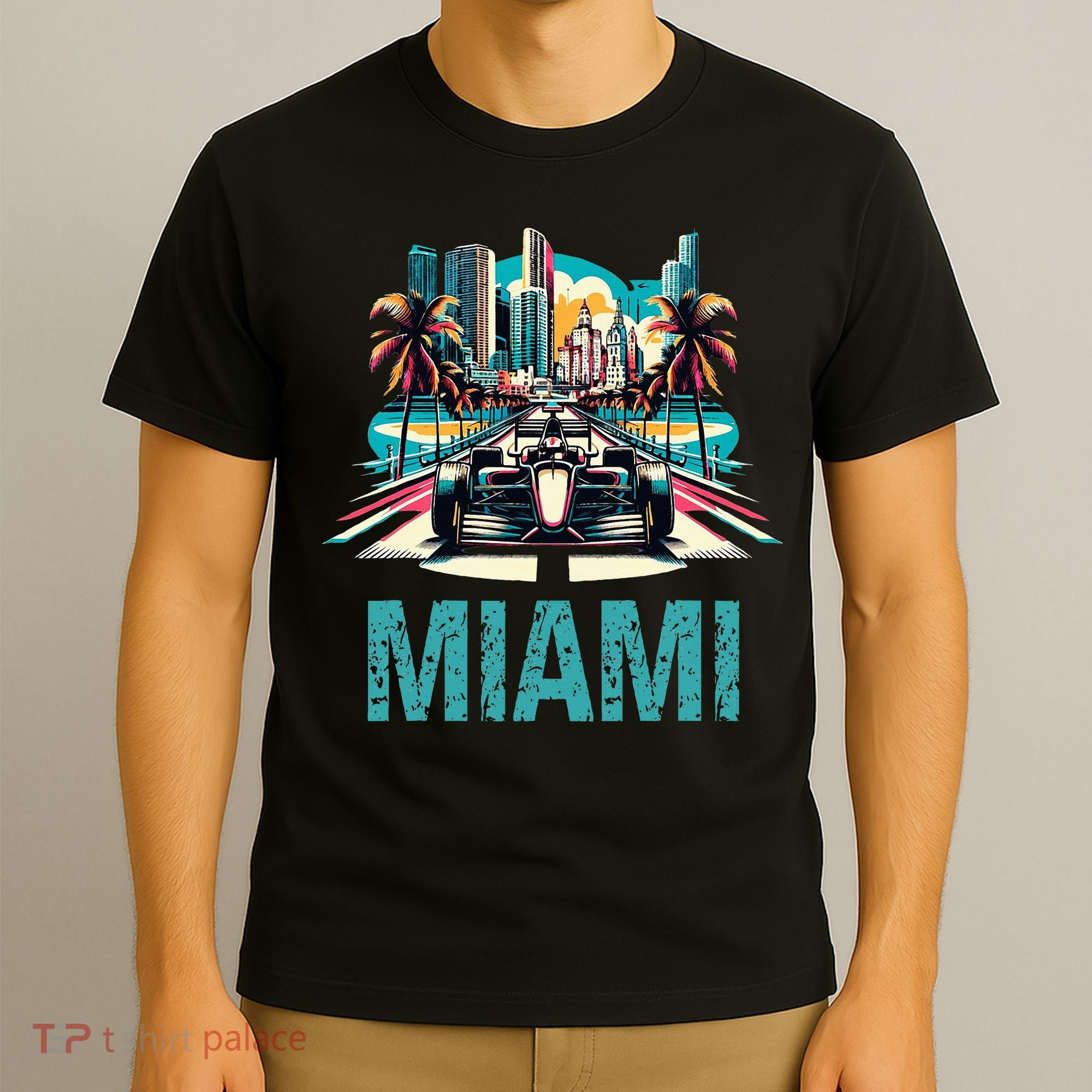 Formula Miami City Racing Circuit Car Map Grand Prix Race T-Shirt