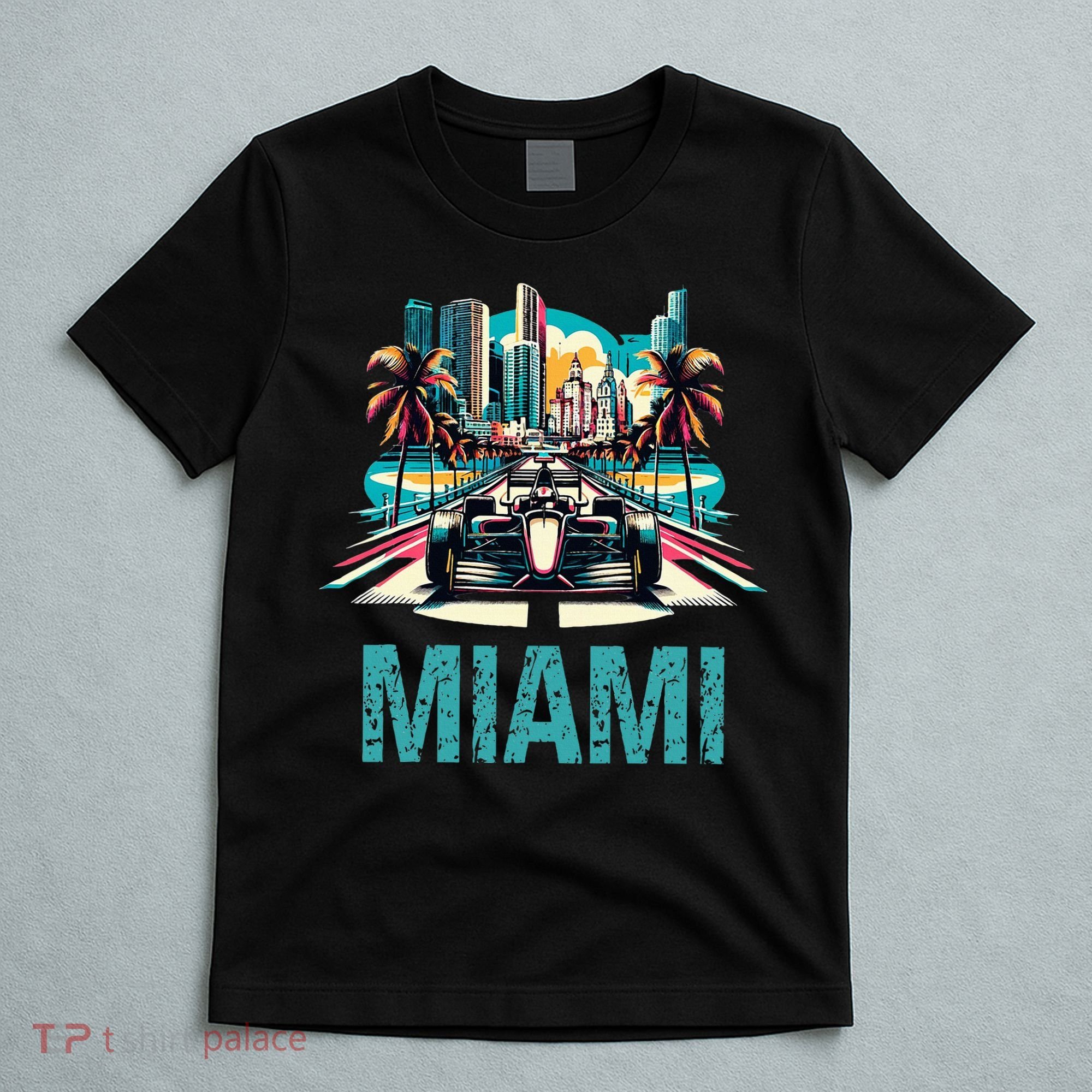 Formula Miami City Racing Circuit Car Map Grand Prix Race T-Shirt