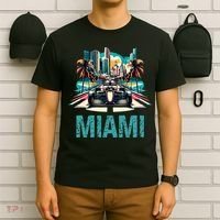 Formula Miami City Racing Circuit Car Map Grand Prix Race T-Shirt thumb 6
