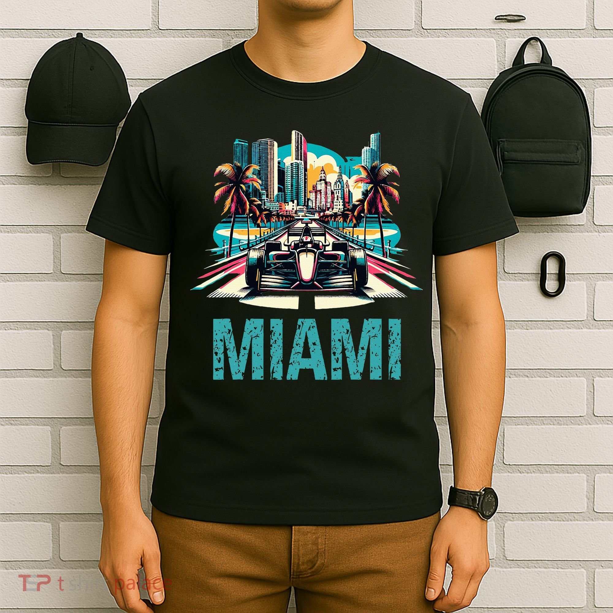 Formula Miami City Racing Circuit Car Map Grand Prix Race T-Shirt
